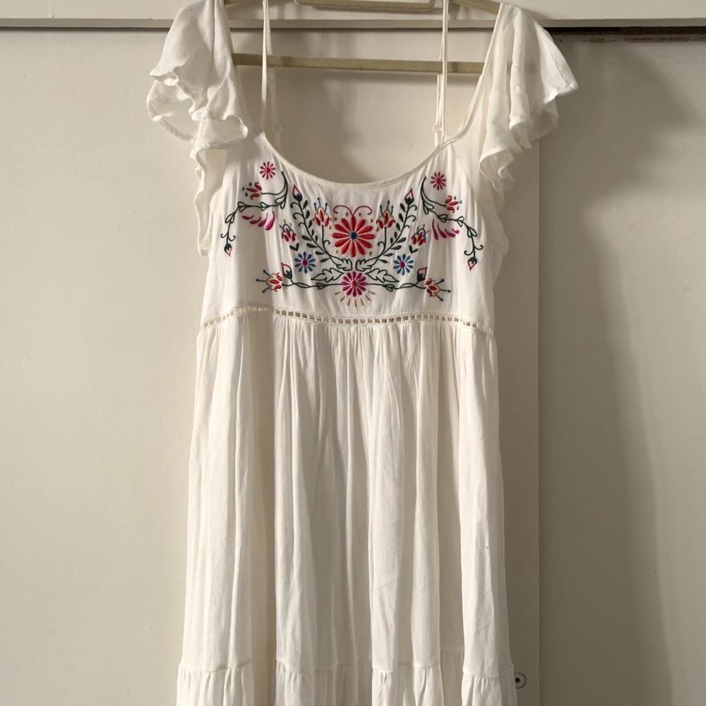 Off the shoulder embroidered dress
